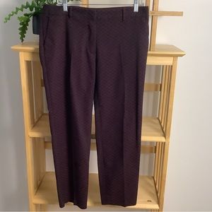 Olsen LISA Burgundy Black Cotton Blend Trouser Pants Size M High Quality